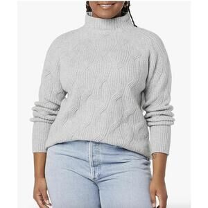 Cable Sweater Mock Neck
